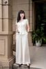 Áo linen be cổ V cài cúc SM1147