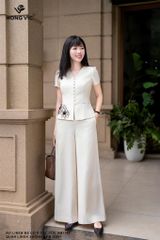 Quần linen suông kem QD91