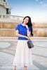Áo croptop xanh coban cộc tay SM1110