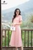 Áo linen hồng croptop SM1084