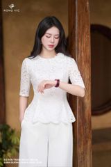 Áo ren trắng ngọc SM1186