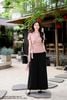 Áo linen hồng nơ hông SM1121