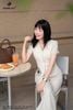 Áo linen be cổ V cài cúc SM1147