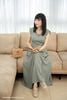 Đầm maxi linen rêu DL1147