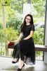 Đầm voan đen thêu biên DL1167