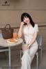 Áo linen be cổ V cài cúc SM1147