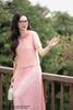 Áo linen hồng croptop SM1084