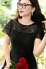 Đầm voan đen thêu biên DL1167