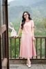 Áo linen hồng croptop SM1084