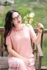 Áo linen hồng croptop SM1084