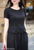 Áo linen đen huyền linh SM1181