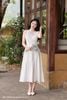 Đầm trắng vân hoa ban DL1117