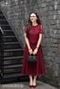 Áo ren đỏ rượu croptop SM841