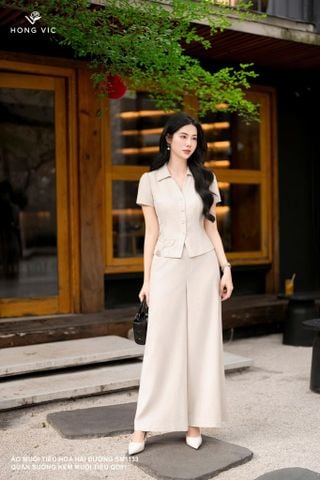 Quần suông kem muối tiêu QD91