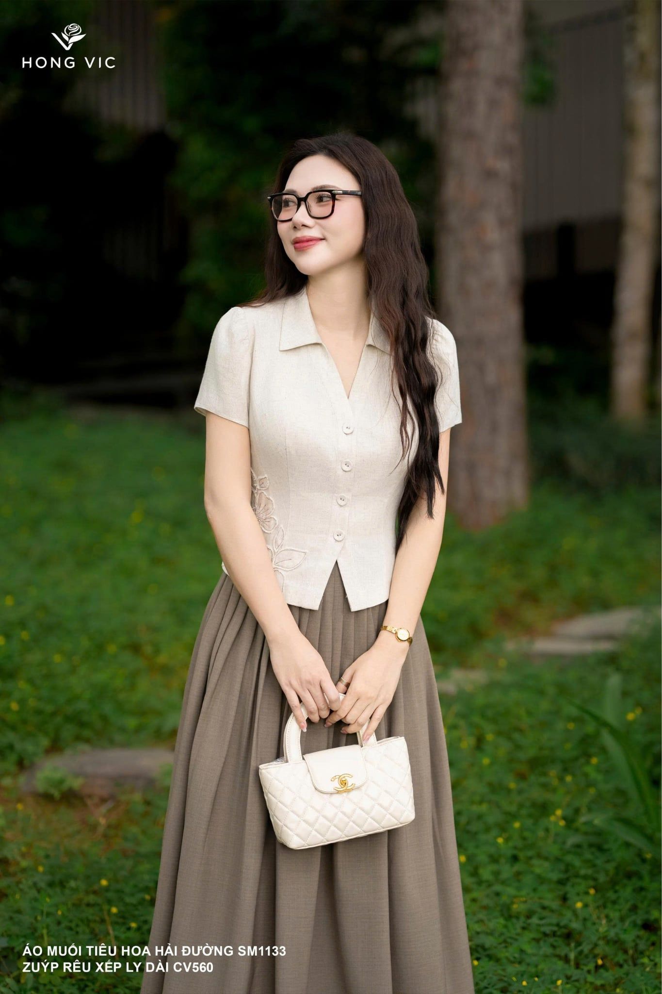 Áo muối tiêu hoa hải đường SM1133