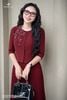Áo ký giả đỏ rượu tay lỡ SM964