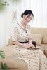 Đầm chấm bi đen cổ sam DL1181