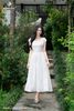 Đầm maxi trắng thêu gấu DL1155