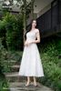 Đầm maxi trắng thêu gấu DL1155