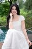 Đầm maxi trắng thêu gấu DL1155