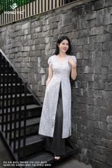 Áo dài boil trắng cài cúc AD73