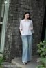 Áo linen trắng cổ đức SM1162