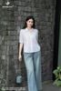 Áo linen trắng cổ đức SM1162
