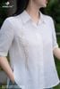 Áo linen trắng cổ đức SM1162