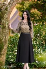 Zuýp đen xòe phối be CV508