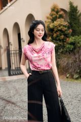 Áo hoa hồng cổ đổ SM535