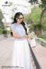 Zuýp voan trắng dài rẻ quạt CV302