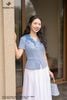 Áo ký giả xanh thiên thanh cộc tay SM862