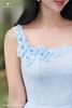 Đầm maxi boil xanh thêu hoa DL1136