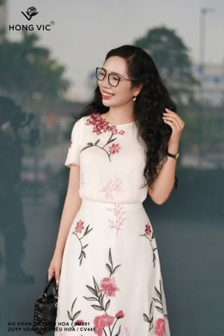 Áo voan tơ thêu hoa SM891