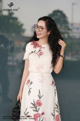 Áo voan tơ thêu hoa SM891