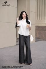 Quần bò suông đen túi chéo QB09