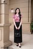Áo hoa hồng cổ đổ SM1184