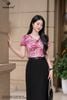 Áo hoa hồng cổ đổ SM1184