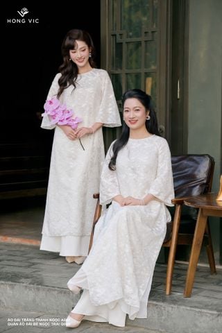 Áo dài trắng thanh ngọc AD67