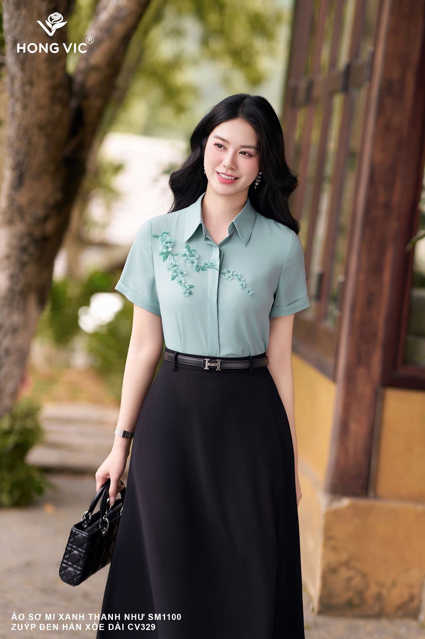 Áo sơ mi xanh thanh như SM1100