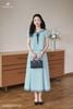 Áo croptop xanh cổ nơ SM921