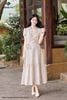 Đầm thô hoa nhí nơ hông DL1104