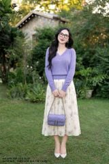 Áo len tím cổ V AL27