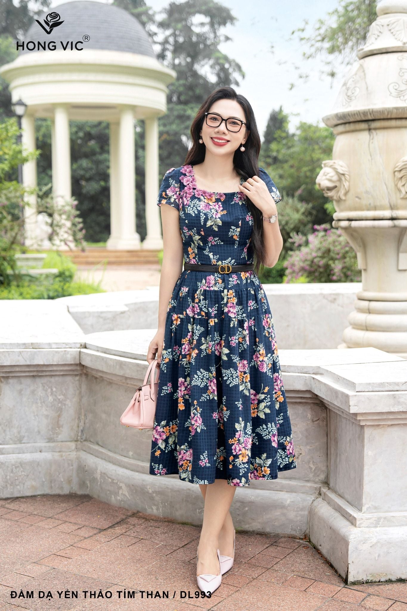 Đầm dạ yến thảo tím than DL993