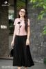 Áo ký giả hồng lé đen SM1074
