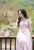 Zuýp hoa tím thêu xếp ly CV584