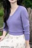 Áo len tím cổ V AL27