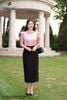 Áo lụa hồng cổ chocker SM776