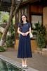 Áo croptop tím than thêu hoa cộc tay
