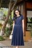 Áo croptop tím than thêu hoa cộc tay